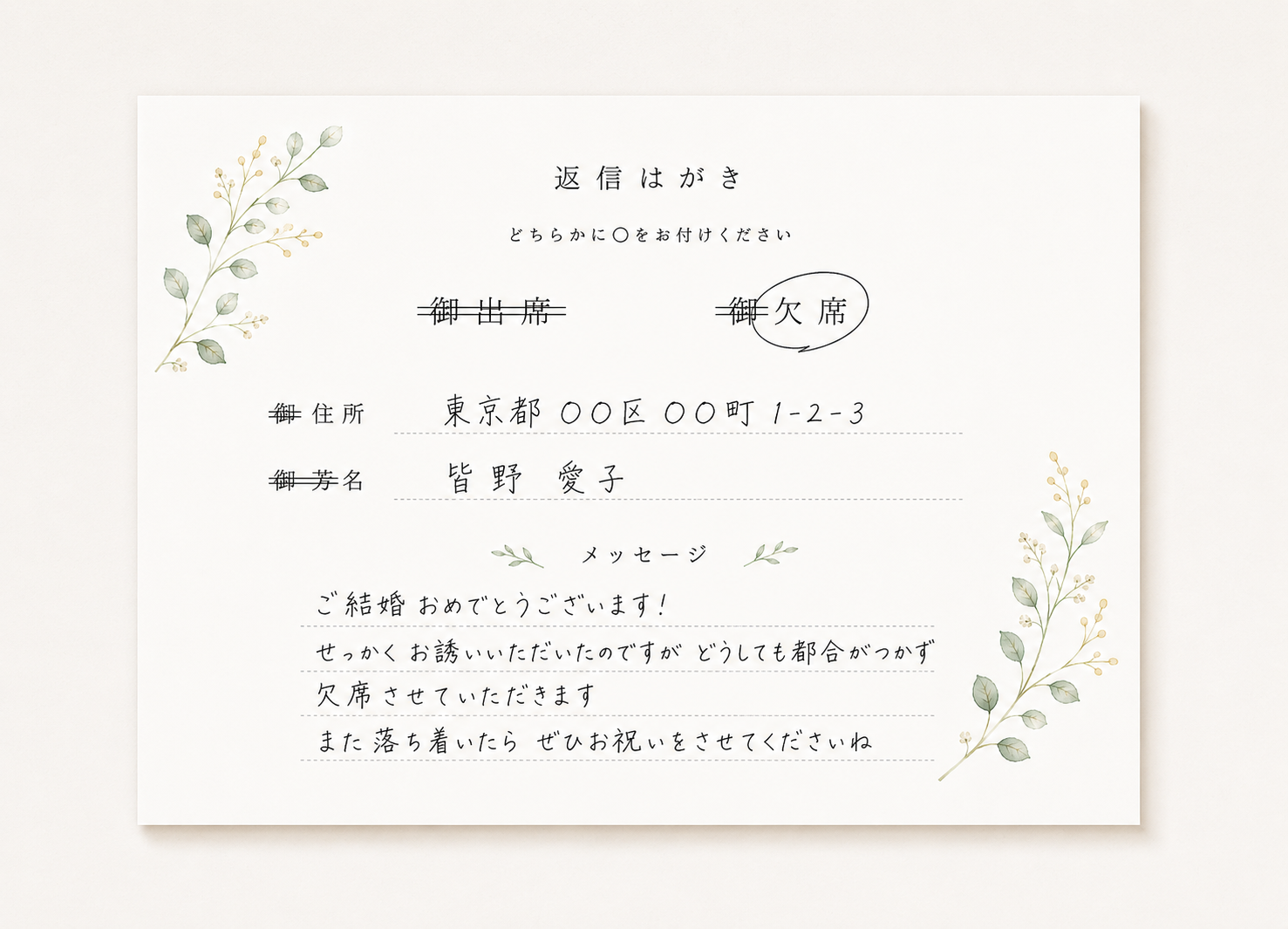 結婚 式 招待 状 断り 方