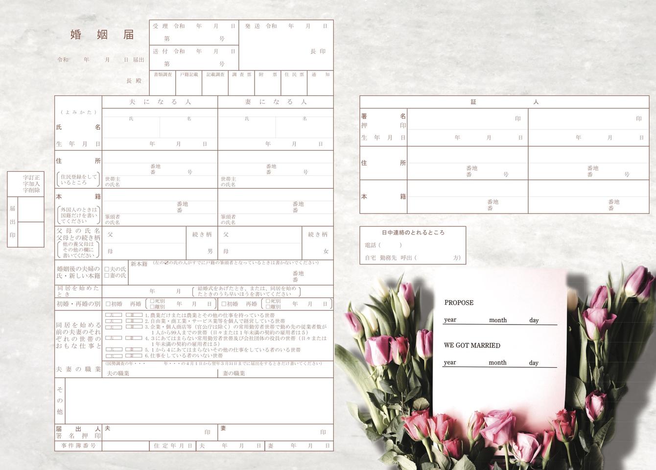 バラの花束にのせて