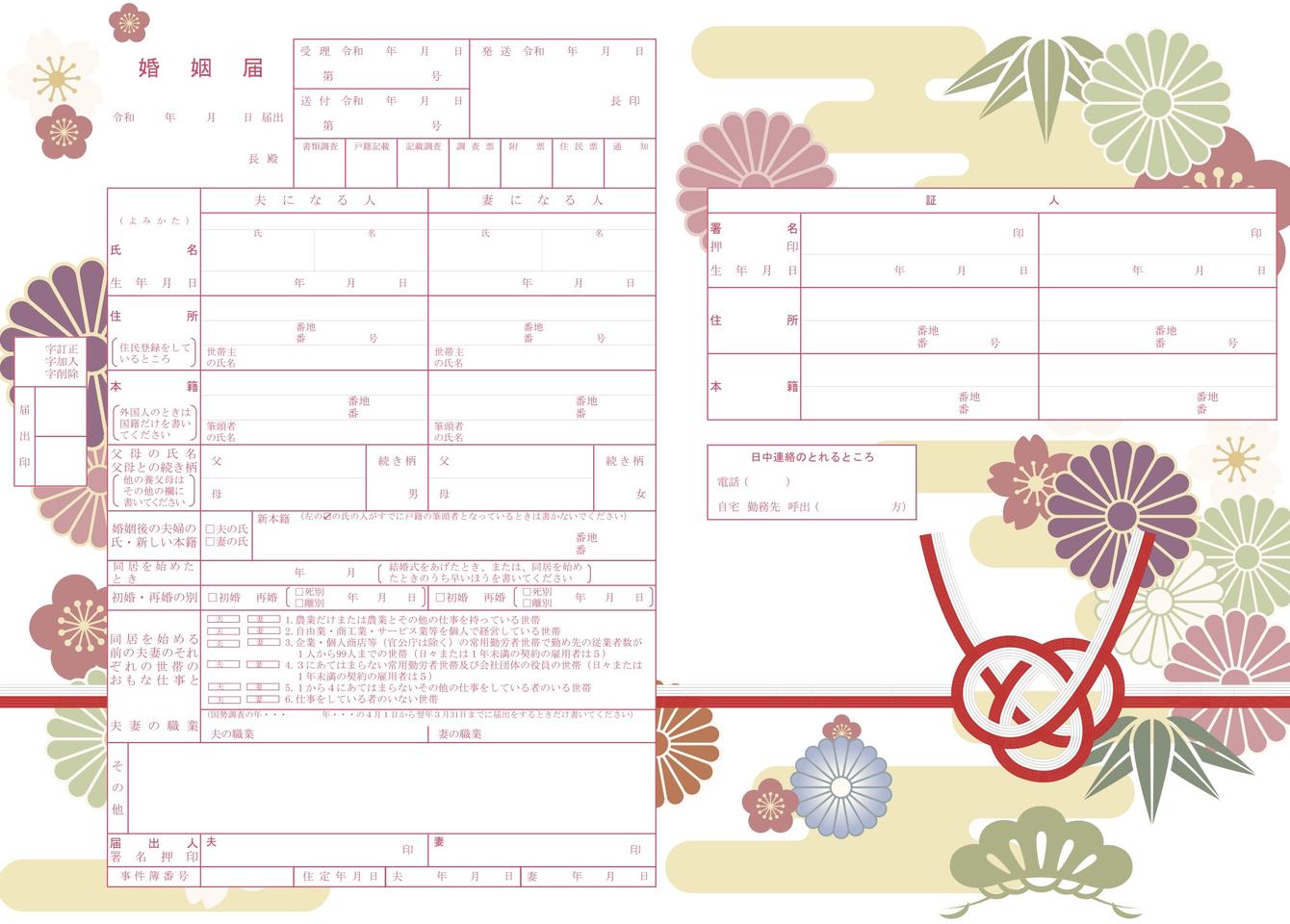 縁を水引で結んで
