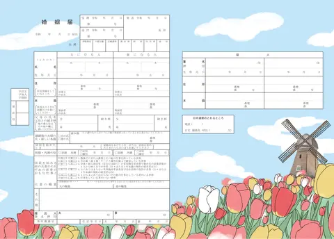 春風にそよぐチューリップ