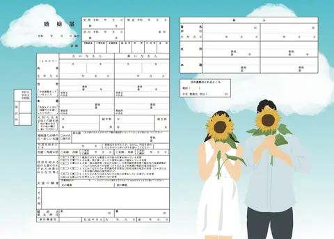 夏空とひまわり