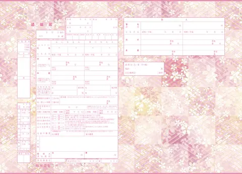 市松桜と桜の和柄