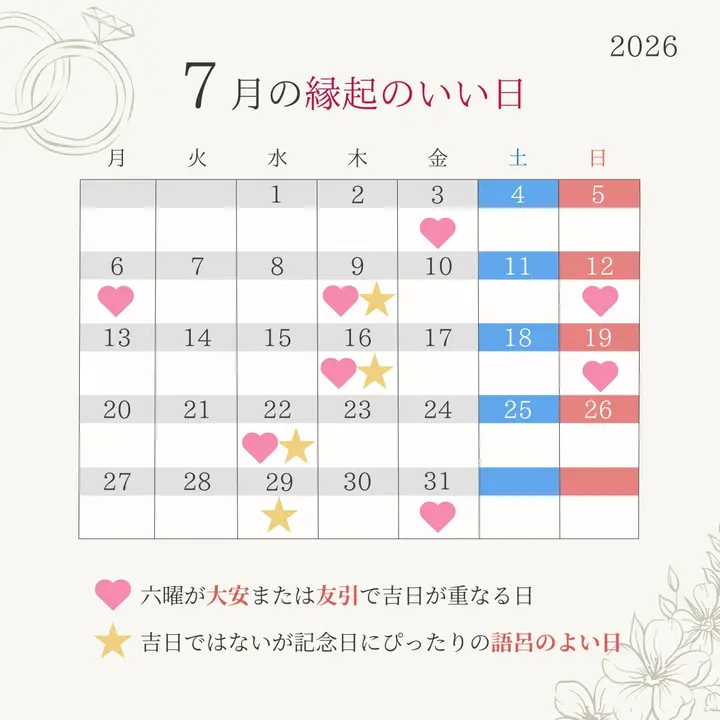 天赦日 2026年7月の縁起がいい日】天赦日×一粒万倍日×大安の最強開運日