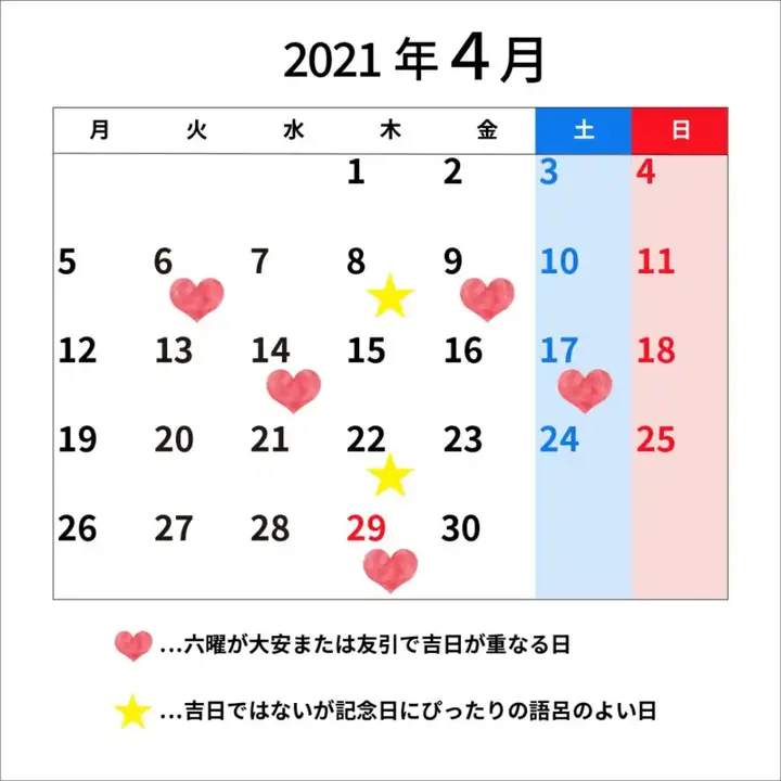 21年 22年完全版 縁起のいい日 語呂のいい日カレンダー 入籍 結婚式 顔合わせなどの日取りにおすすめ みんなのウェディングニュース