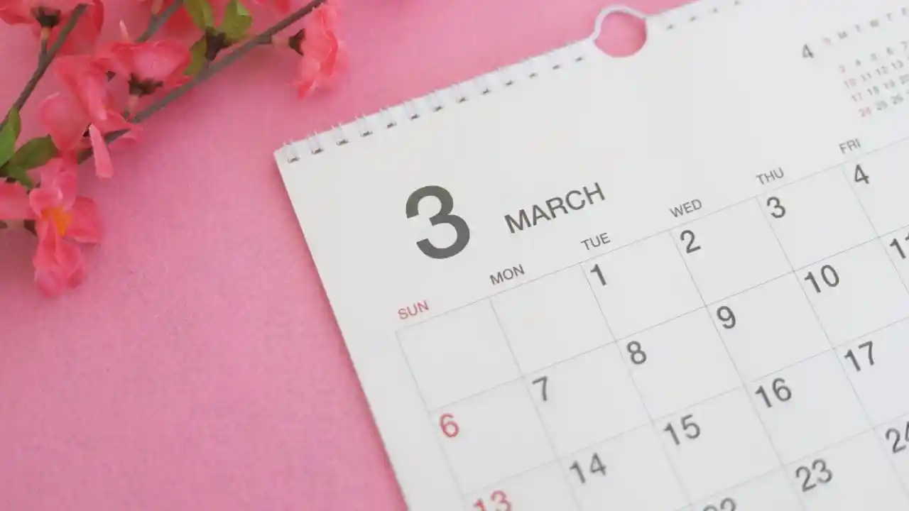 3月のカレンダー　春イメージ