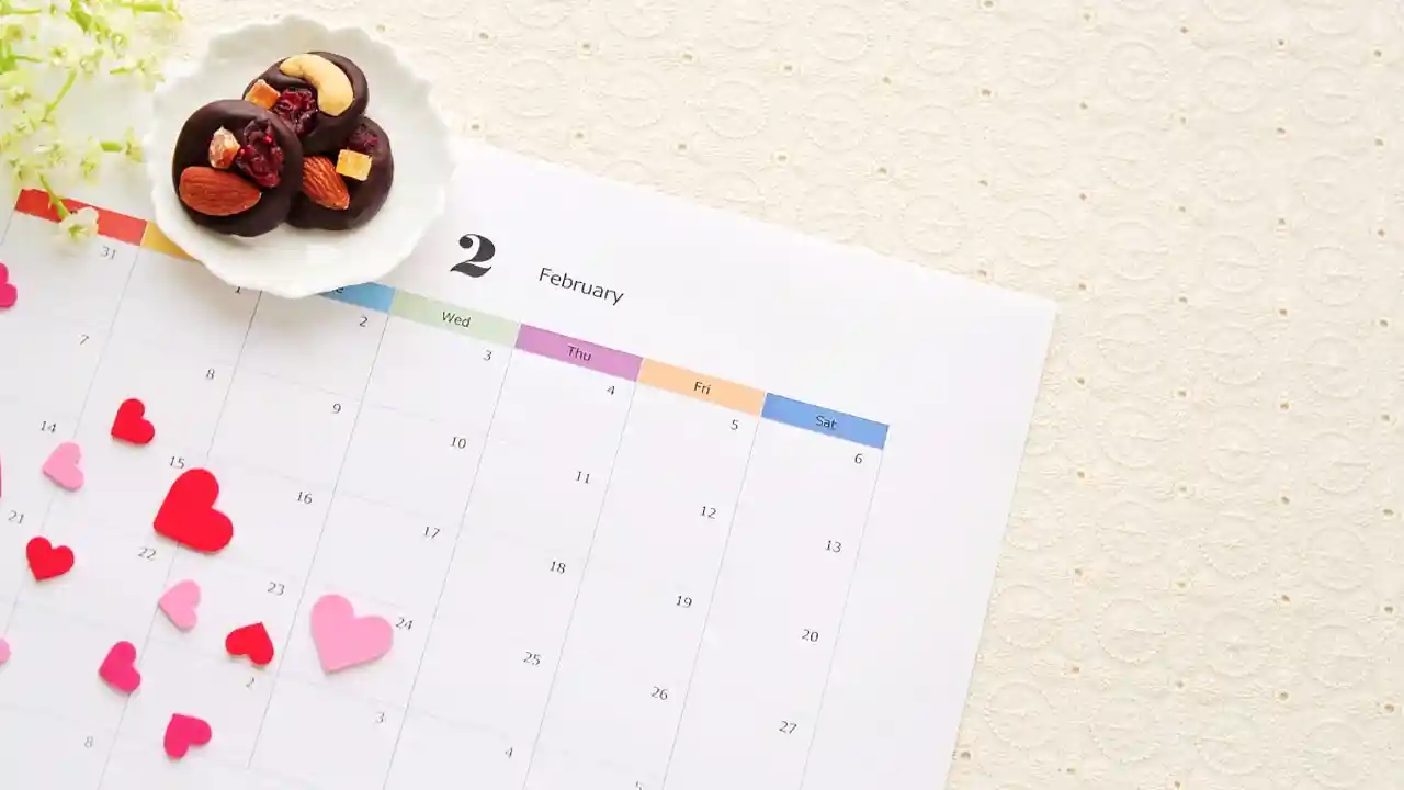 カレンダー　2月　バレンタインチョコレート
