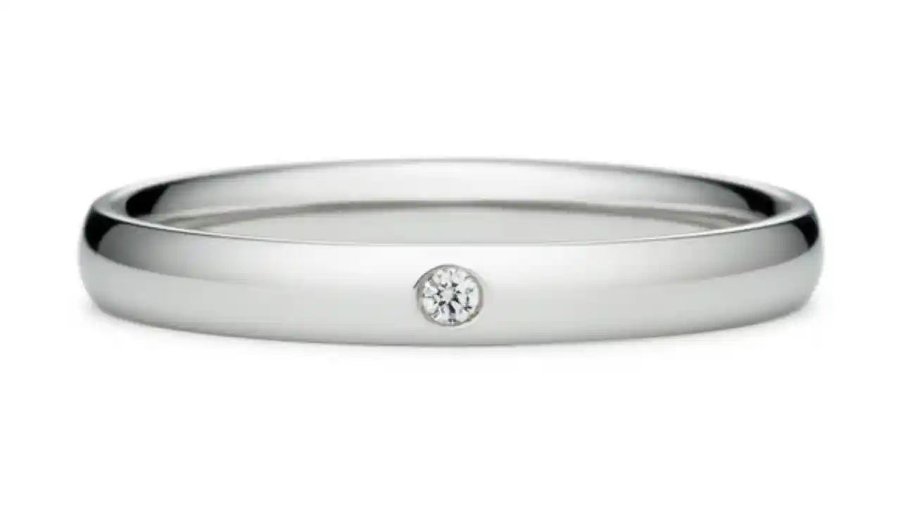 PT950 オーバル ダイヤモンド 1pc リング 2.5mm 4-14