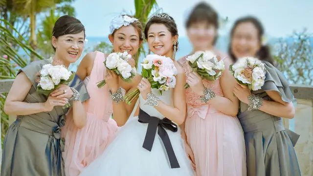 両家のお母さま・姉妹とわきあいあいのショット