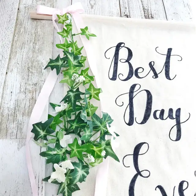 プチプラdiy ナチュラルウェディングに似合うフラッグを手作り みんなのウェディングニュース